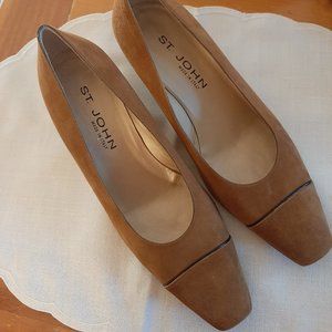 New St. John Brown Suede Pumps